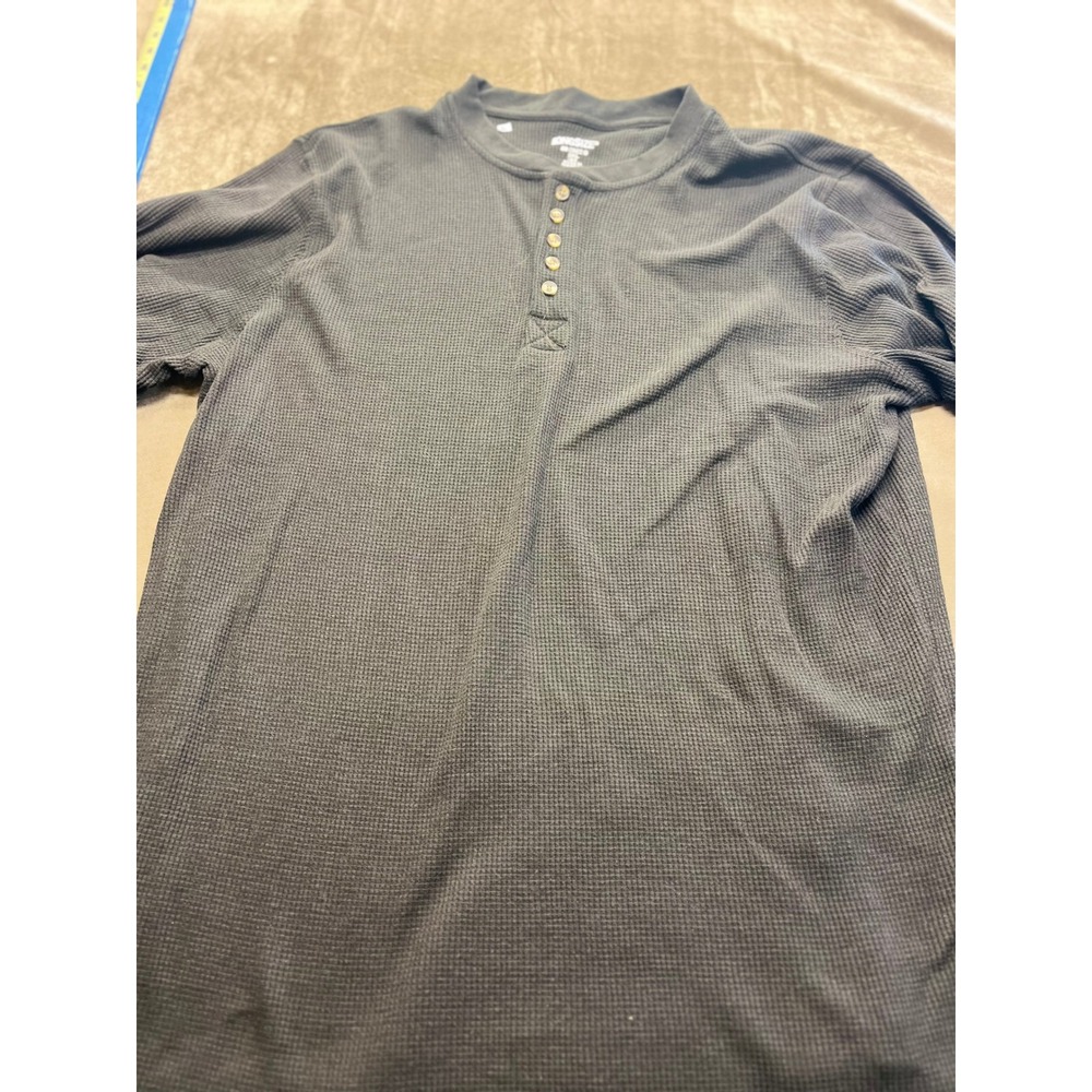 KingSize Mens 2XL‎ Big Waffle Knit Thermal Henley Shirt Charcoal Gray 59-2907-0